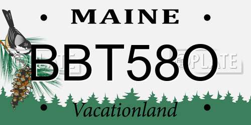 BBT58O Maine License Plate