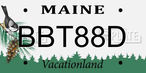 BBT88D Maine License Plate