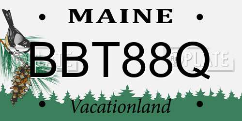 BBT88Q Maine License Plate