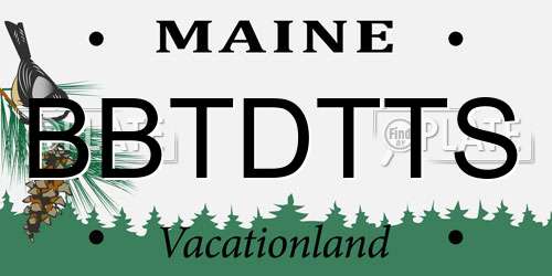 BBTDTTS Maine License Plate