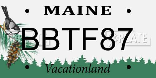 BBTF87 Maine License Plate