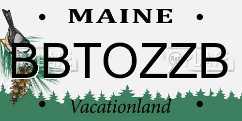 BBTOZZB Maine License Plate