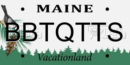 BBTQTTS Maine License Plate
