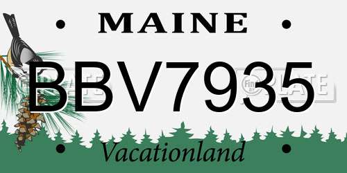 BBV7935 Maine License Plate