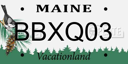 BBXQ03 Maine License Plate