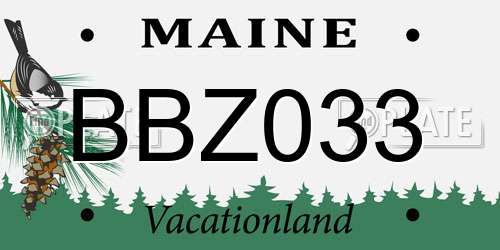 BBZ033 Maine License Plate