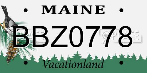 BBZ0778 Maine License Plate