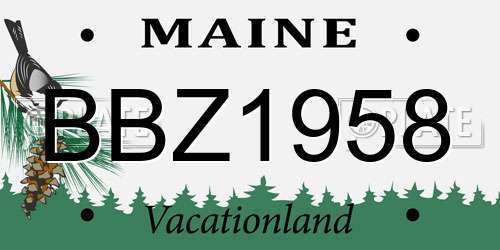 BBZ1958 Maine License Plate