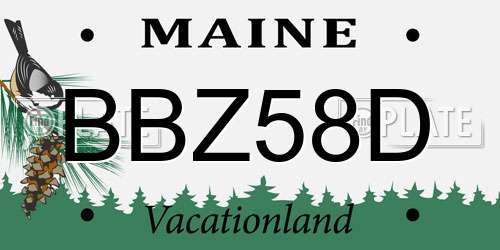 BBZ58D Maine License Plate