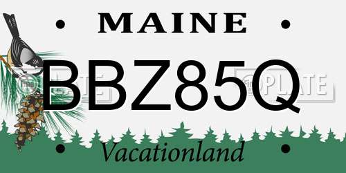 BBZ85Q Maine License Plate