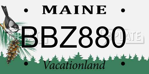 BBZ880 Maine License Plate