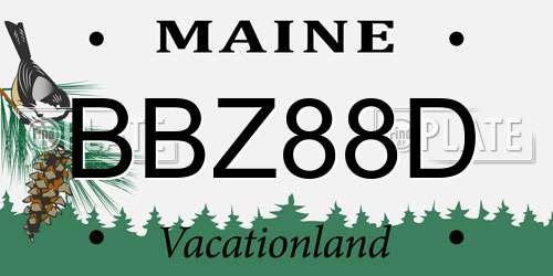 BBZ88D Maine License Plate