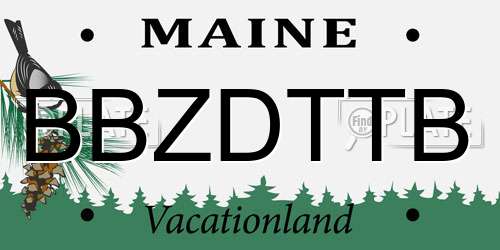 BBZDTTB Maine License Plate
