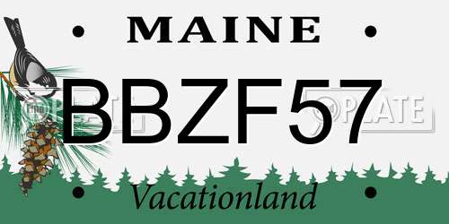 BBZF57 Maine License Plate