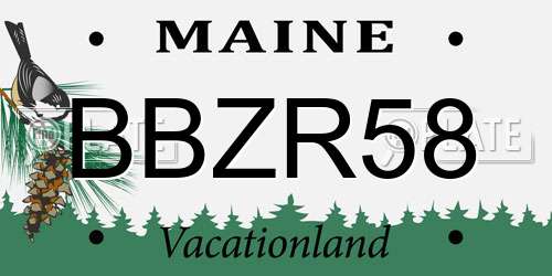 BBZR58 Maine License Plate