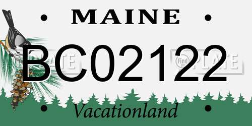 BC02122 Maine License Plate