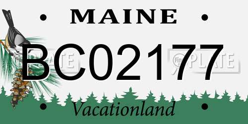 BC02177 Maine License Plate