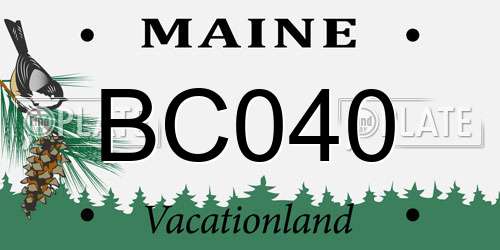BC040 Maine License Plate