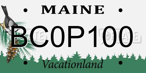 BC0P100 Maine License Plate