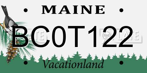 BC0T122 Maine License Plate