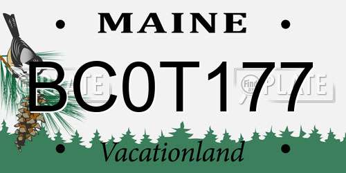 BC0T177 Maine License Plate