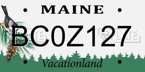 BC0Z127 Maine License Plate