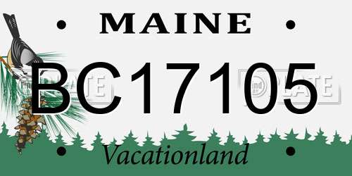 BC17105 Maine License Plate