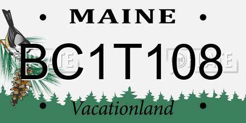 BC1T108 Maine License Plate