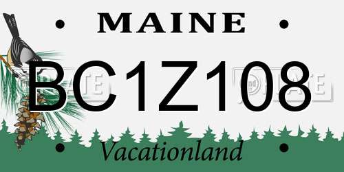 BC1Z108 Maine License Plate