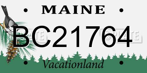 BC21764 Maine License Plate
