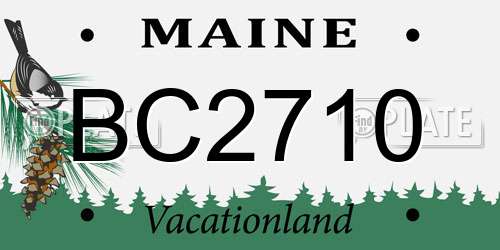 BC2710 Maine License Plate