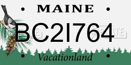 BC2I764 Maine License Plate