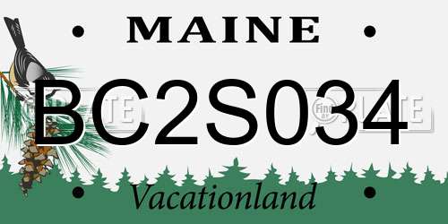 BC2S034 Maine License Plate