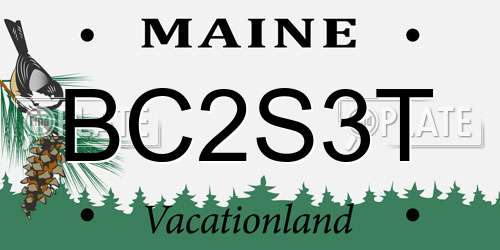 BC2S3T Maine License Plate