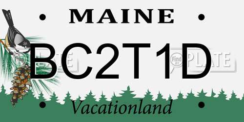 BC2T1D Maine License Plate