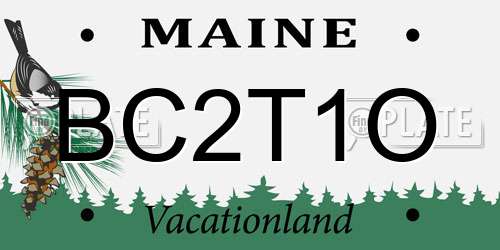 BC2T1O Maine License Plate