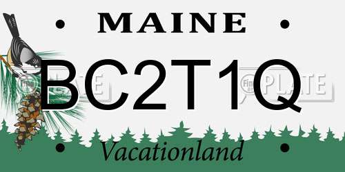 BC2T1Q Maine License Plate