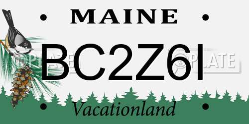 BC2Z6I Maine License Plate