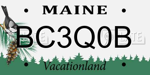 BC3Q0B Maine License Plate