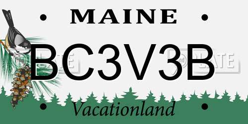 BC3V3B Maine License Plate