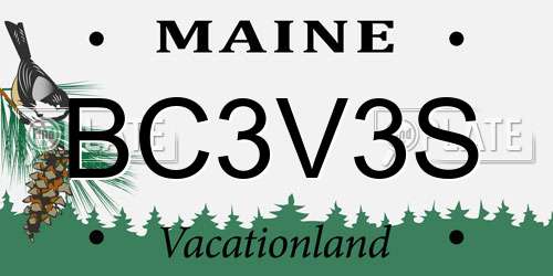 BC3V3S Maine License Plate