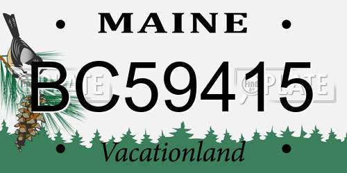 BC59415 Maine License Plate