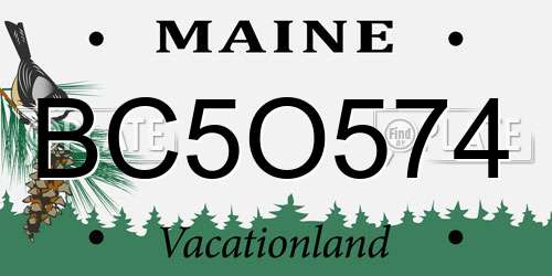 BC5O574 Maine License Plate