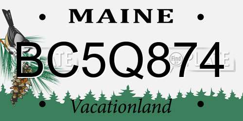 BC5Q874 Maine License Plate