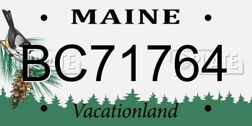 BC71764 Maine License Plate