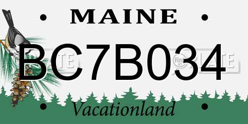 BC7B034 Maine License Plate