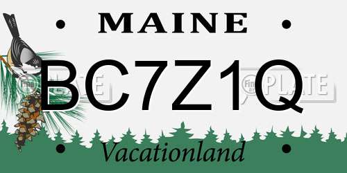 BC7Z1Q Maine License Plate