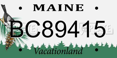 BC89415 Maine License Plate