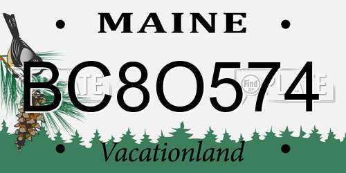 BC8O574 Maine License Plate