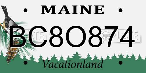 BC8O874 Maine License Plate